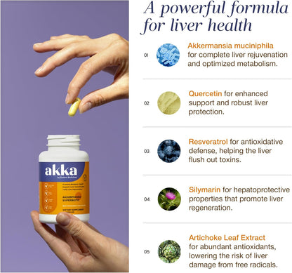 AKKA - Akkermansia Probiotic Liver Cleanse Detox & Repair - Liver Health Supplement for Energy, Digestion & Metabolism with Akkermansia Muciniphila (AKKA Superbiotics)